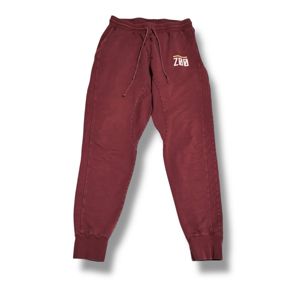 Zoo Culture Men's Graphic Logo Sweatpants Joggers Red Size Medium 29 x 29